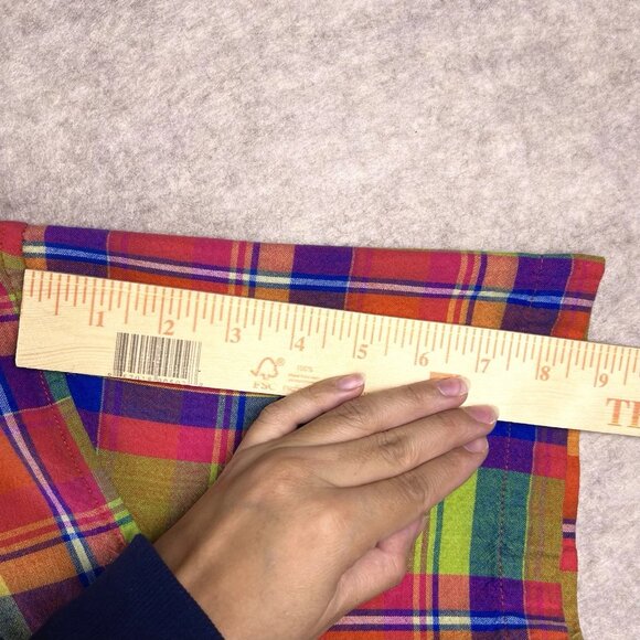 Carolina Colours Women’s 22W 3X Plaid Button Up Shirt Multi-Color Short Sleeve - Picture 10 of 15